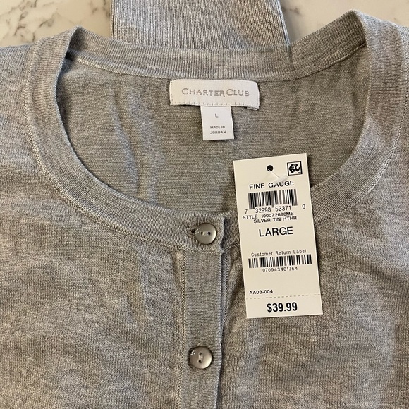 Charter Club gray cardigan - Picture 3 of 5